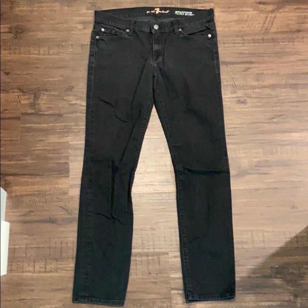 7 for all Mankind dark grey black super skinny